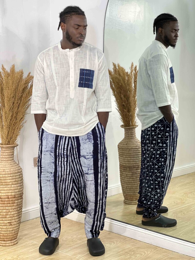 Dayo Linen Pants (lines and dots)