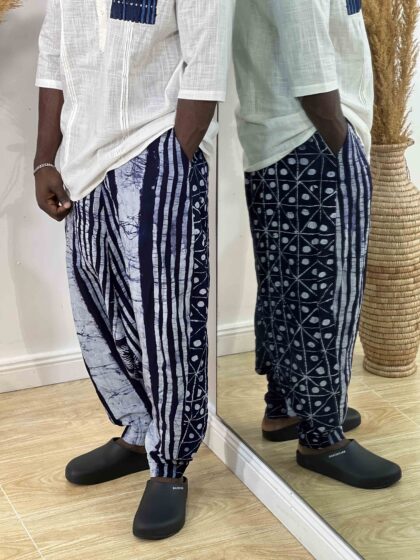 Dayo Linen Pants (lines and dots)